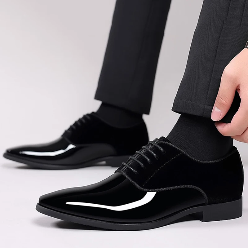 Klassische Lack lederschuhe für Männer lässige Business-Schuhe schnüren formelle Büroarbeit schuhe für männliche Party Hochzeit Oxfords