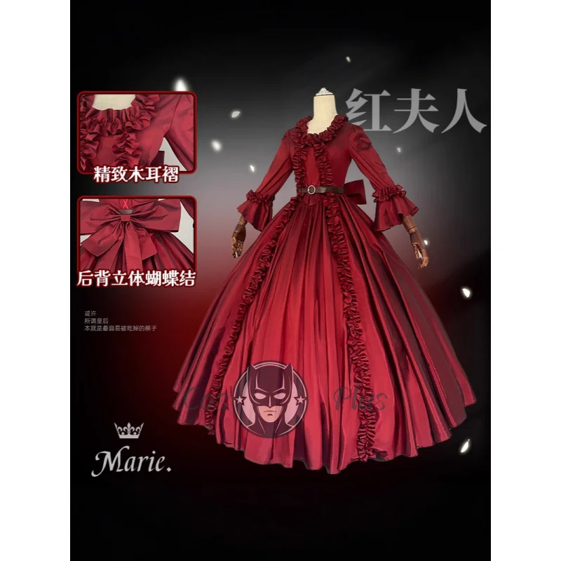 

Game Identity V Cos Survivor Bloody Queen Mary Косплей Костюм Платье в европейском стиле Красные длинные платья Бальное платье для выпускного вечера Костюм