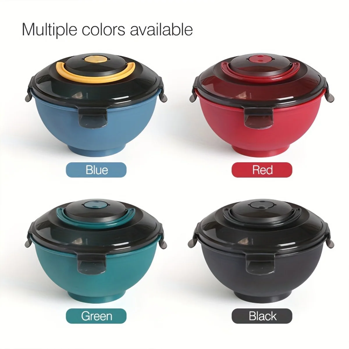 Portable Salad Noodle Soup Bowl Leak-Proof Lunch Box with Arched Handle & Vent Valve Microwave Safe Bowl For Home Office School view 2