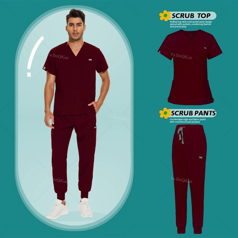 Unisex Uniformes Médicos para Homens e Mulheres, Medical Scrubs Sets, Clinicos Mujer, Vestidos Cirúrgicos, Beauty Clinic Lab Workwear, Nurse Accessories