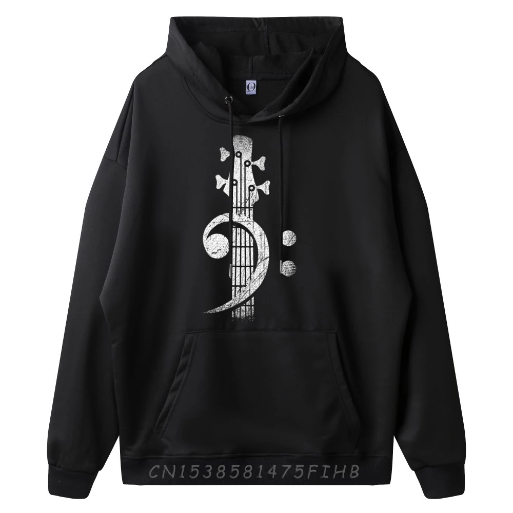 Bass Cleff Headstock Bass Guitar Plain Shirt SKIN-FRIENDLY Printed Hoodie New In Hoodies & Sweatshirts Long Sleeve