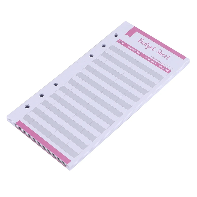 Expense Tracker Budget Sheets With Hole 24Pcs Loose Leaf Cash Money Envelop For A6 Binder Wallet Pockets Planner