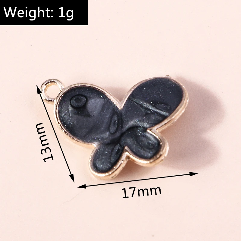 20 Stück 17x13mm Niedliche Emaille-Schmetterlingsanhänger für Schmuckherstellung, Halsketten, Ohrringe, Armbänder, DIY-Bastelzubehör – Detail 1