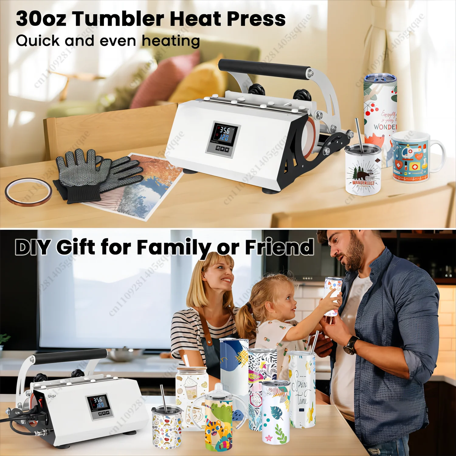 10 bis 30 Unzen Tassen- und Becher-Heißpresse mit Touchscreen, DIY-Geschenk, Keramikbecher-Heißpresse, Sublimations-Transfer, automatische Druckmaschine – Detail 4
