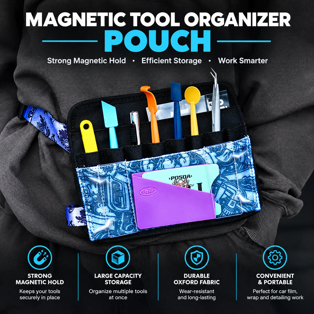 Car Film Application Tool DIY Car Wrap Color Change Tool Kit Hardware Convenient Storage Auto Detailing Equipment Set