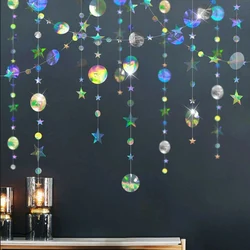 4M Wedding Decor Glitter Star Paper Garland Wall Hanging Banner String Chain Baby Shower Birthday Anniversary Party Decoration