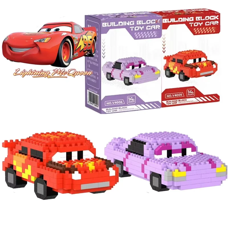 Cars 3 Pixar Car Building Blocks Lightning McQueen Jackson Storm Cartoon Character Toys Sally Carrera For Children Birthday Gift