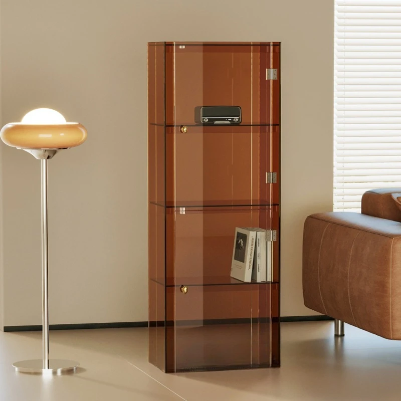 

Acrylic display cabinet, bookshelf, living room floor shelf, bookcase and locker integrated