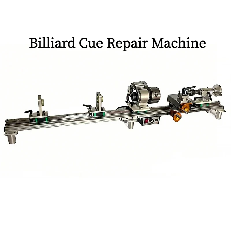 Pool Cue Repair Machine Single-Spindle, Single-Track Compact Lathe All-in-One Lathe for Replacing Pool Cue Tips and (Customized)