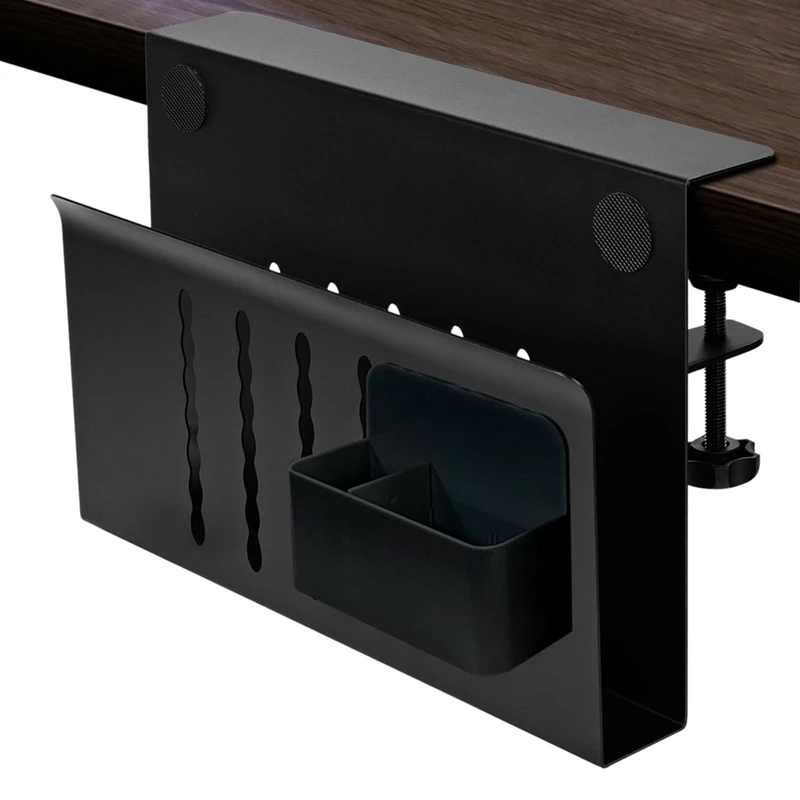 Desk Side Storage Under Desk Storage, Steel Hanging Desk Organizer, Laptop Holder, With Pen Holder,Desk Storage Holder