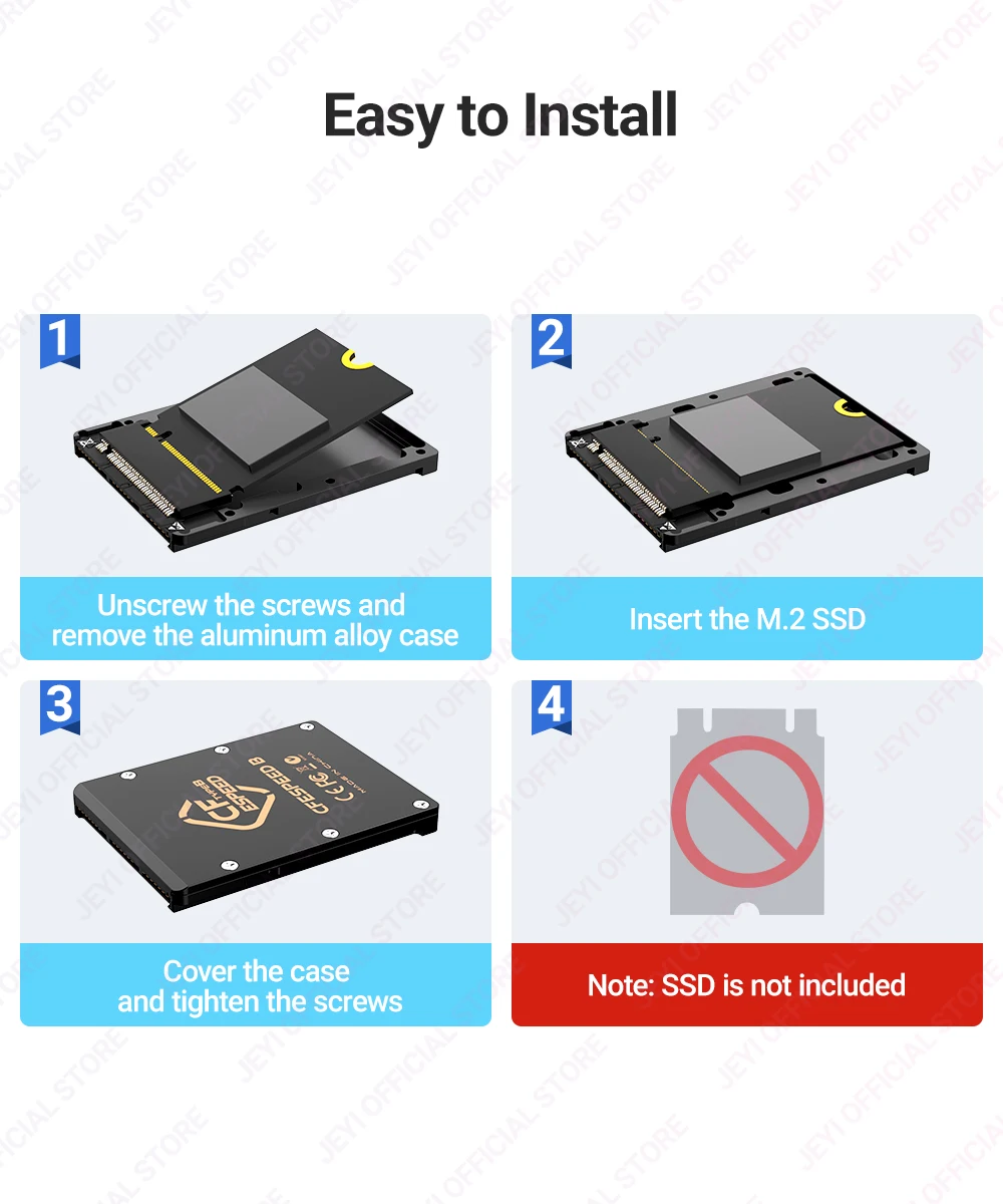 Jeyi 2230 m.2 nvme ssd zu cfe typ-b reiner kupfer adapter, erweiterungs speicher cf express karte für nikon z6/z7/z8/z9/d6, canon r3/r5c – Detail 10