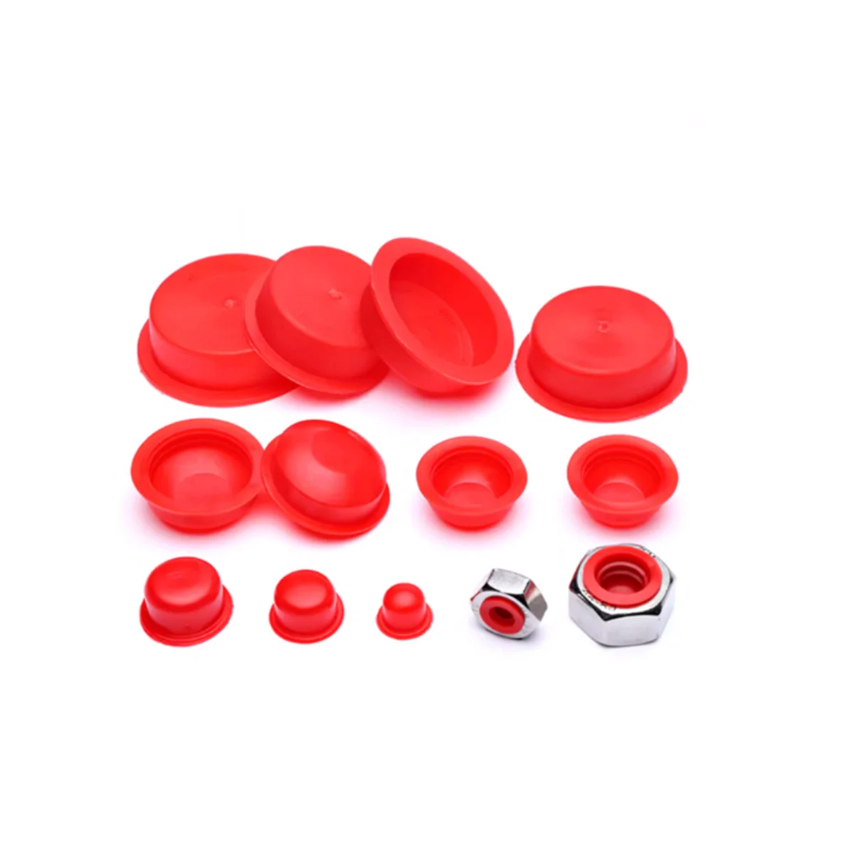 Red PVC Rubber Screw Hole Plugs Oil Cylinder Plastic Plugs Cover Nut Protective Sleeve