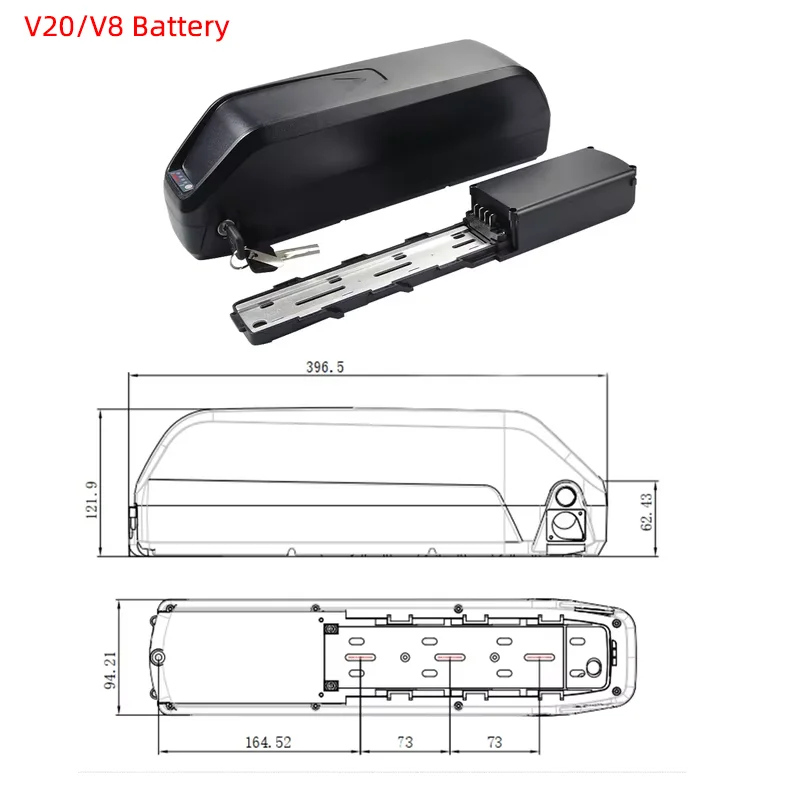 Upagraed V8 Q20 EBike-Akku 21700 48 V 20 Ah Unterrohr-Lithium-Pack für 1500 W 1000 W 750 W 500 W 350 W 250 W Elektrofahrrad-Sets – Detail 2
