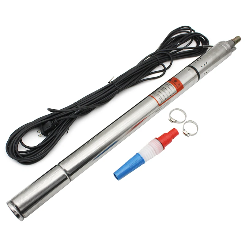 50mm 2-Inch Submersible Deep Well Pump - 304 Stainless Steel Body, 1000L/h