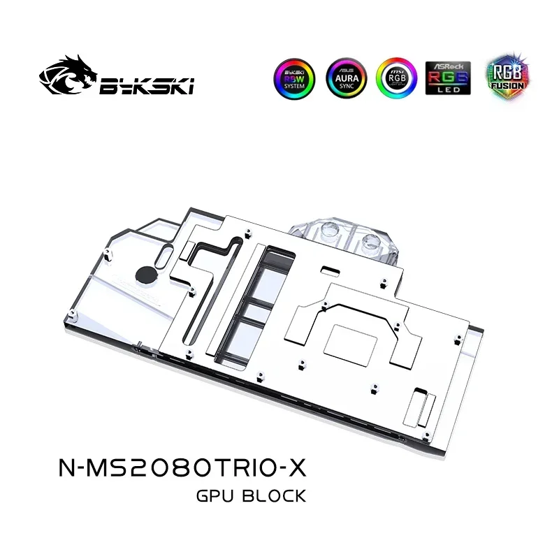 Imagem -03 - Bykski N-ms2080trio-x Gpu Bloco de Água para Msi Rtx 2080 Trio 2080 2070 Super Trio Placa Gráfica Bloco Vga Gpu Cooler