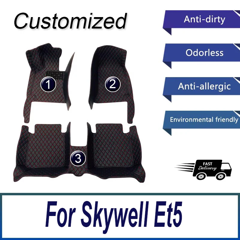 Car Floor Mats For Skywell Et5 2020 2021 2022 2023 Waterproof Carpets Auto Interior Accessorie Replacement Vehicles Automobiles