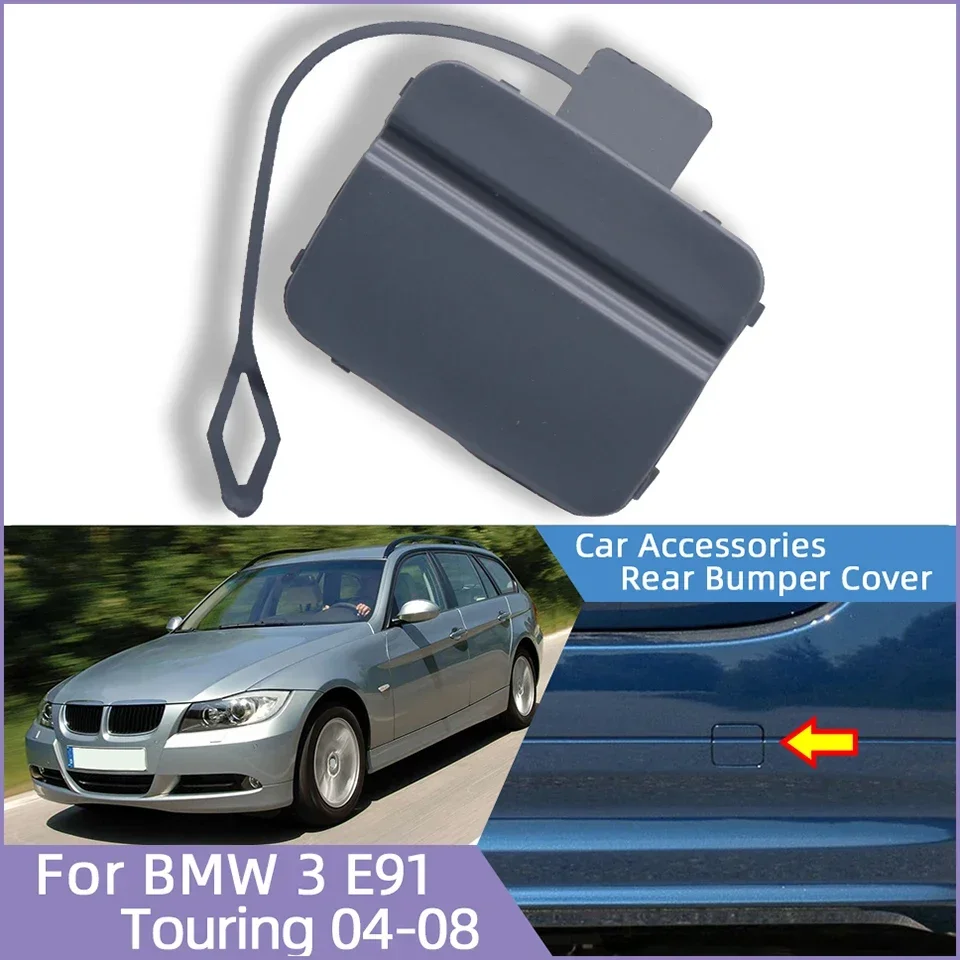 Traseiro Bumper Towing Eye Cover para BMW Série 3, E91 Touring, Versão Ordinária 2004-2008 Trailer Cover Decoração, acessórios do carro