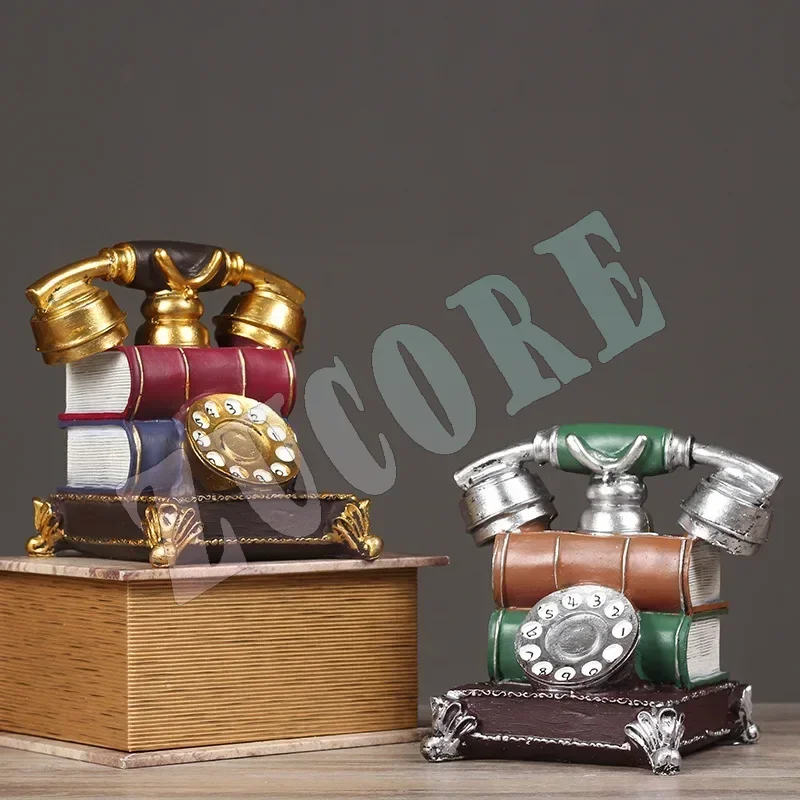 ديكور الهاتف نموذج الراتنج وهمية كتاب الهاتف الديكور الإبداعية المنزل الرجعية زخرفة خمر الهاتف لمكتب مكتب بار