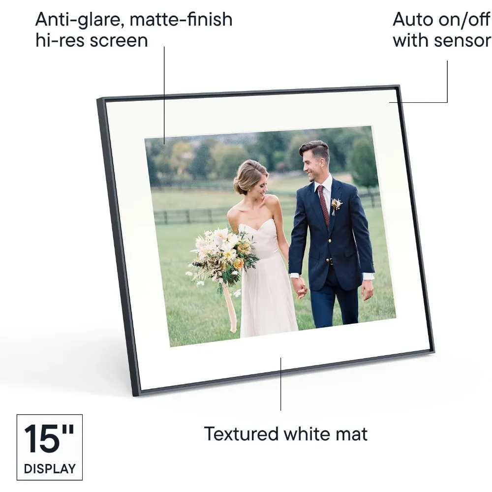 WiFi Digital Picture Frame Send Photos from Your Phone Easy App Setup Free Unlimited Storage Digital Photo Frame with White