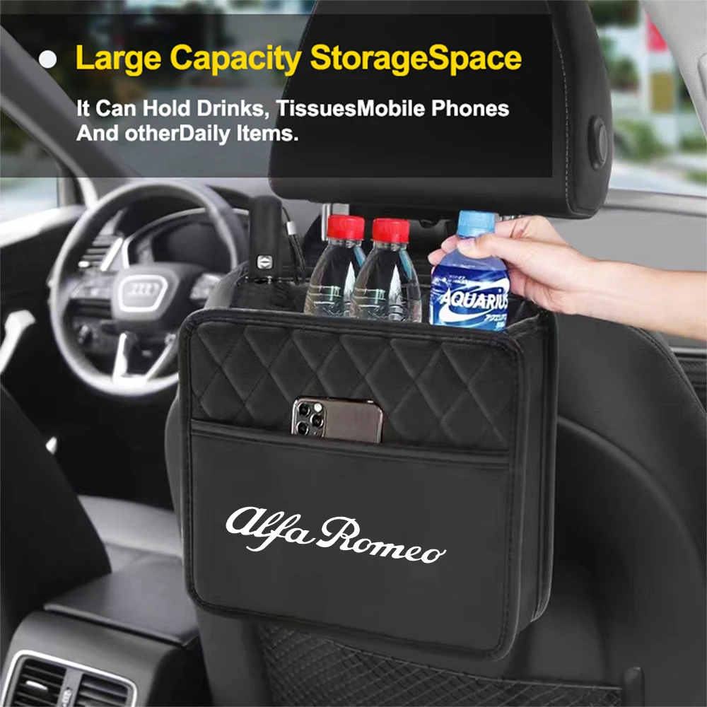 Multifunctional portable PU Leather car seat storage organizing bag Suitable for Alfa Romeo Giulietta GT 159 147 156 Mito Brera