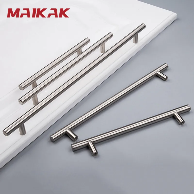 Poignée en T en acier inoxydable pour armoire de cuisine, bouton nervuré, boutons d'armoire, poignée de meuble, poignée de planche Chi, MELHandle, porte, 50mm-450mm