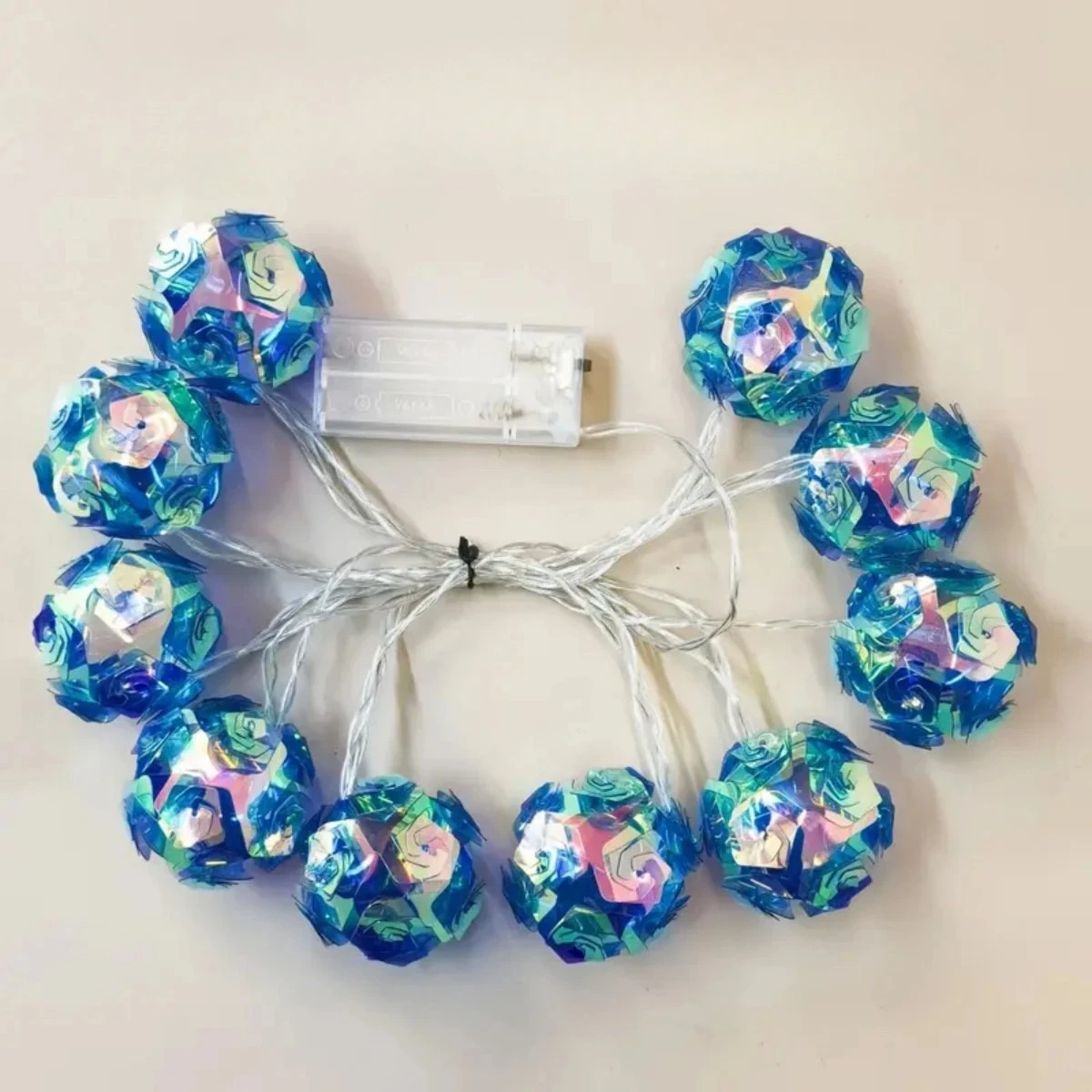 1pc 1.5M10LED Battery Powered Flower String Lights Romantic Rose Flower Creative Laser Ball Lamp for Home Bedroom Garden Decor