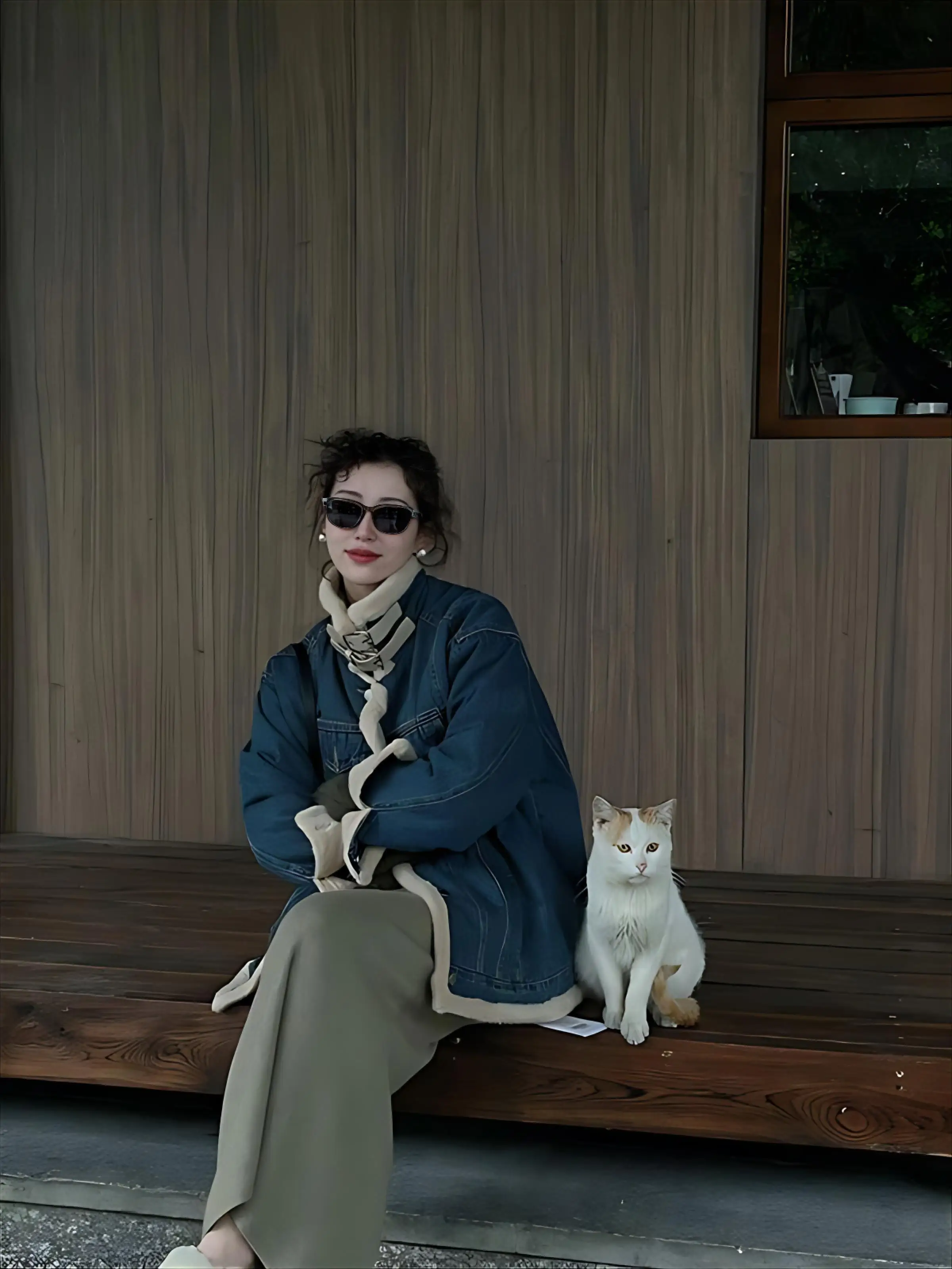 

Джинсовое пальто с настоящей овечьей лампой, зимнее меховое плюшевое женское скульптурное пошив, минималистичный тренд в стиле гранж, фестиваль, активный отдых на свежем воздухе