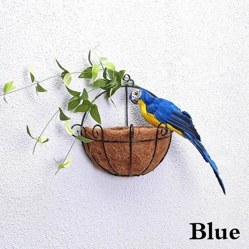 25/35cm Handmade Simulation Parrot Creative Feather Lawn Figurine Ornament Animal Bird Garden Bird Prop Decoration