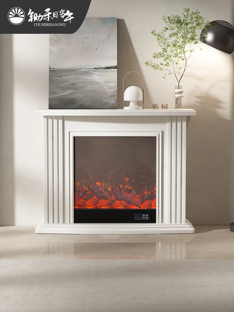 

Italian simple 1.0m white fireplace decorative cabinet small electronic