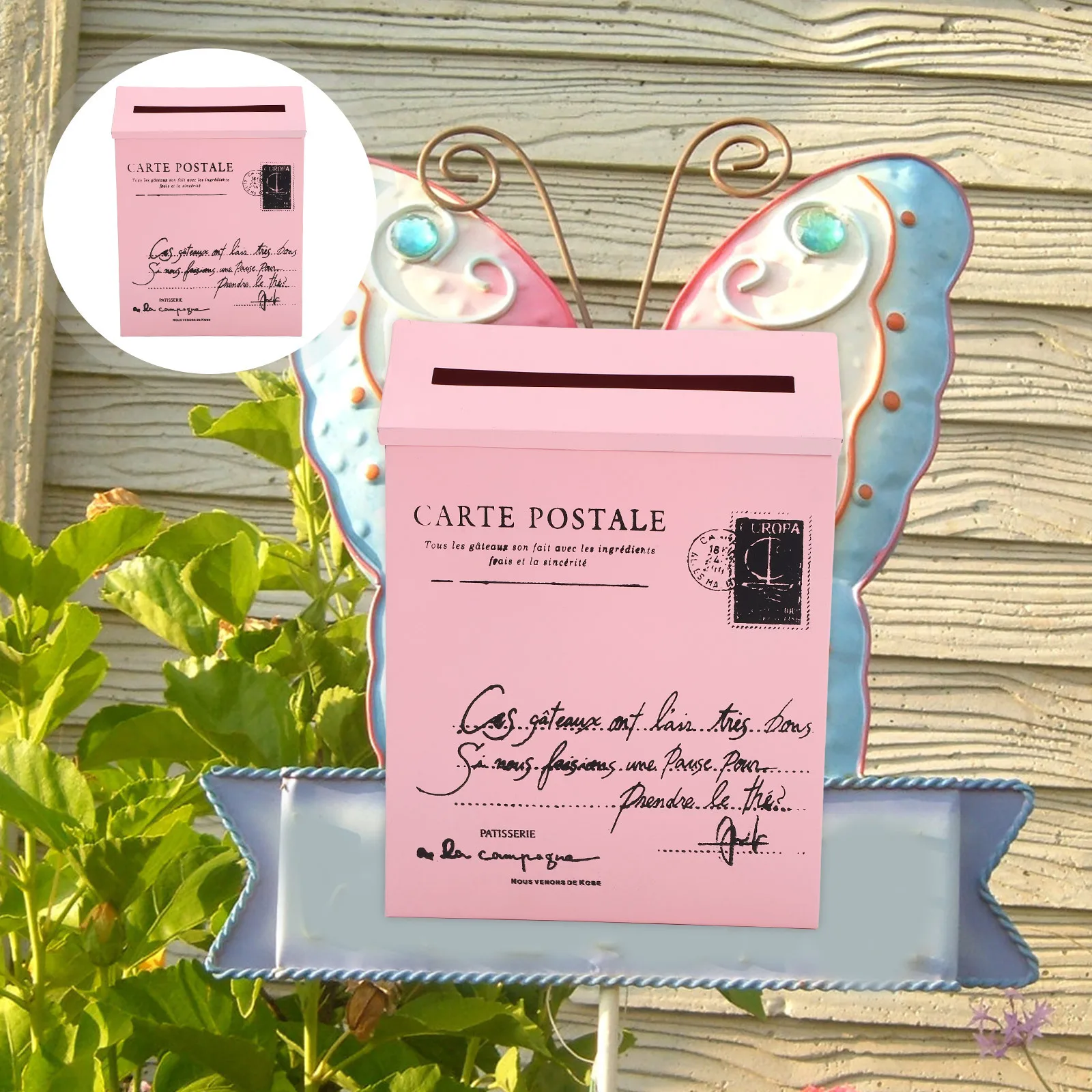 

Wall Mounted Iron Mailbox Vintage Style Large Capacity Post Box for Letters Newspapers Documents Box Wall Mount Mailbox