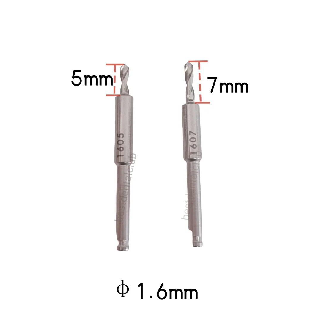 

2Pcs Dental Pre-Hole Drill Guide Depth 5/7mm Prebored Hole Drills Fit ANT Dia 1.6mm