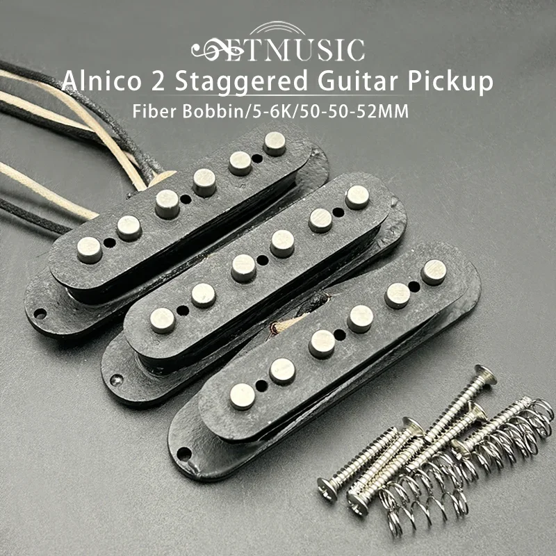 

Alnico 2 Vintage Staggered ST Style Electric Guitar Pickup RWRP Middle Pickup Handmade SSS Electric Anico II Guitar Pickup