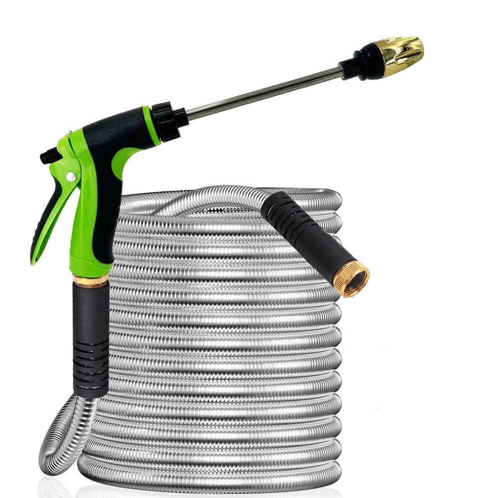 NEW High-Pressure Hose Stainless Steel Expandable Hose for Car Wash Home Garden Watering Cleaning Garden Cleaning