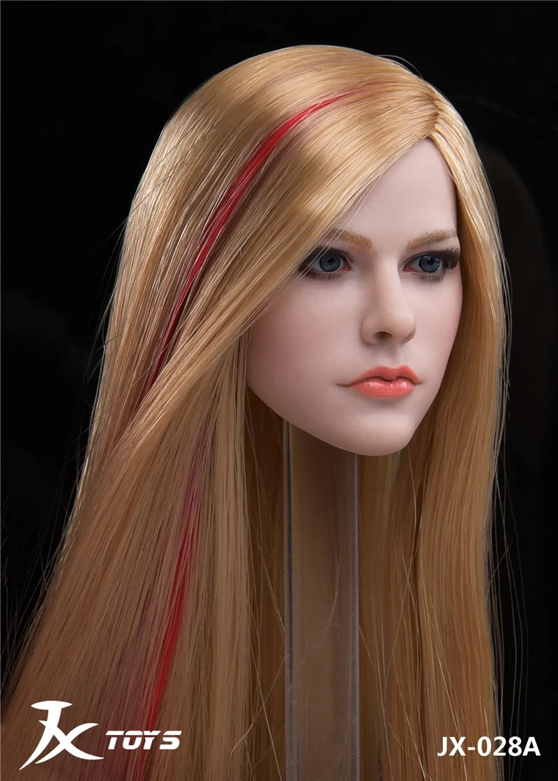 JXTOYS-028 1/6 Female Singer Head Sculpt Blond Head Carving Model Fit 12'' Soldier Action Figure Body Dolls Hobby Collection