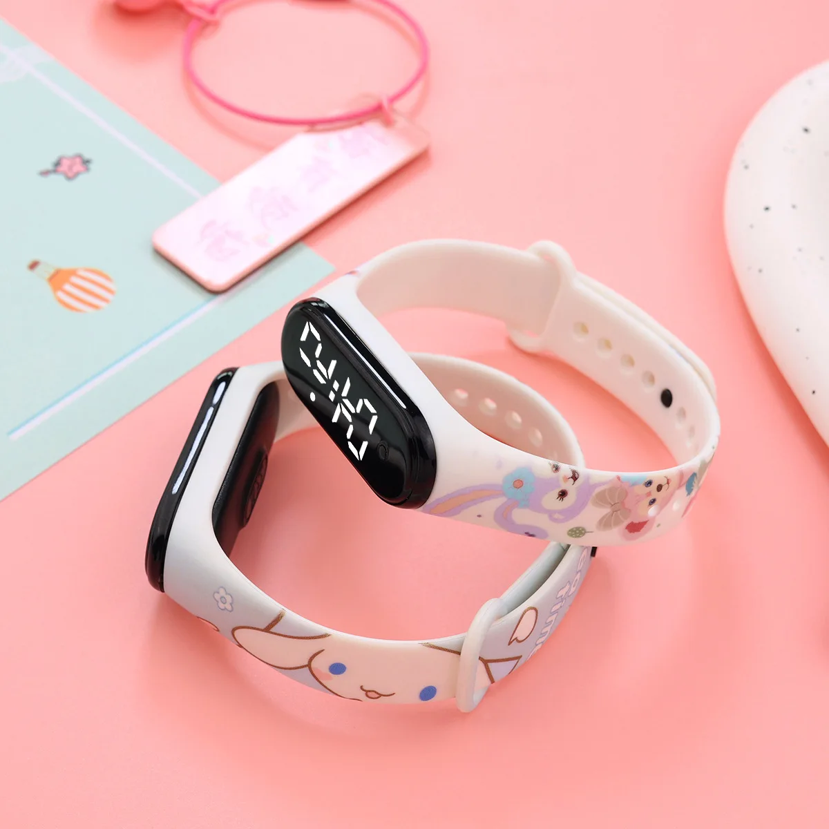 50pcs/lot Cartoon Digital Kids' Watch LED Luminous Watches Touch Waterproof Electronic Sports Watch Kids Birthday Gift