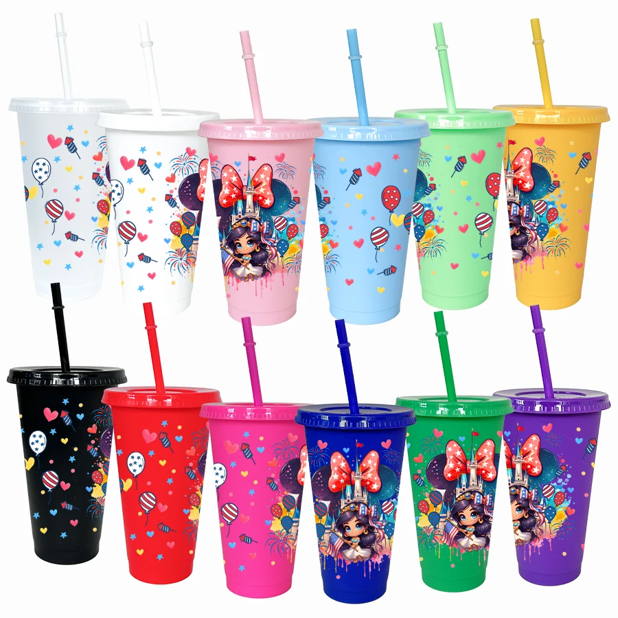 12 قطعة/الحزمة ديزني ميني كاسل 26 أوقية متعدد الألوان كوب ماء بلاستيكي حفلة درينكوير عيد ميلاد/العودة إلى المدرسة هدية #6