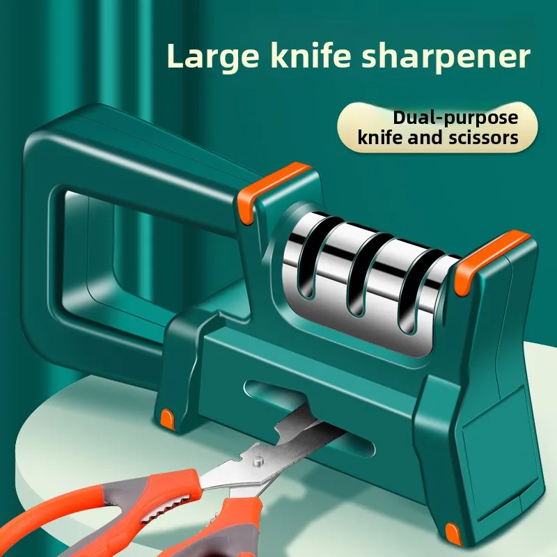 Hand-held knife sharpener, fast 4-in-1 sharpening function, multi-knife scissors dual-purpose sharpening rod