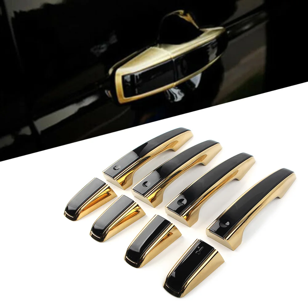 8Pcs Car Exterior Outside Door Handle Cover For Land Rover Discovery Sport Range Rover L405 Evoque Sport Jaguar F-PACE XF XE