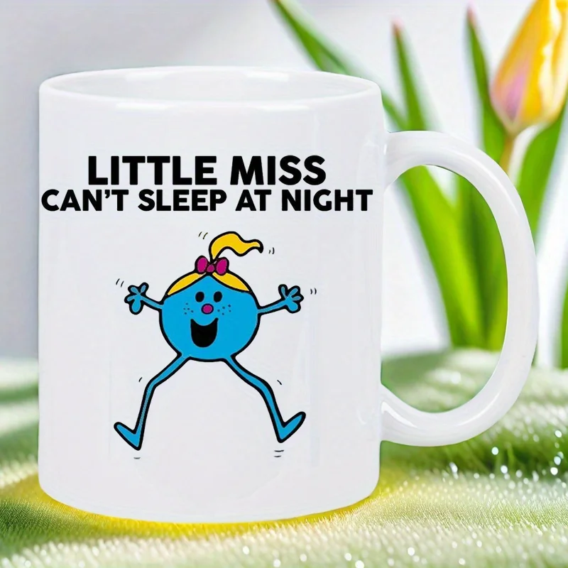 

"Little Miss Can't Sleep at Night" Ceramic Coffee Mug 11oz - Reusable, Insulated Travel Mug, Hand-Wash Only, Multipurpose, No El