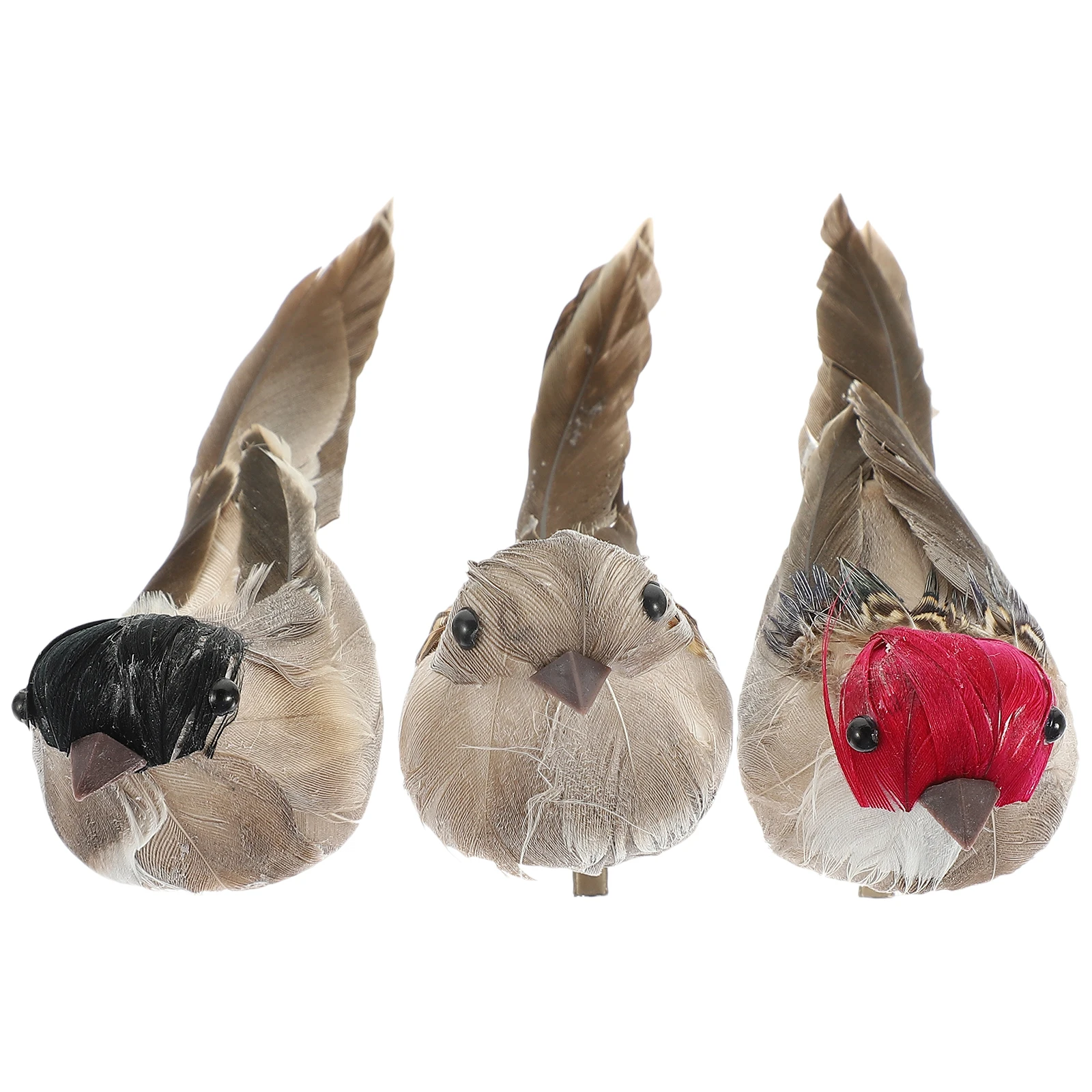 

3pcs Artificial Bird Crafts with Claw Stimulation Birds Foam Miniatures Colored Figurines for Home Garden Yard Decor