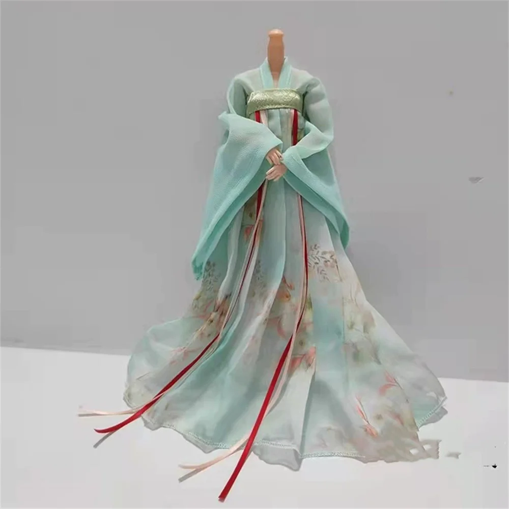 

Customize Long Dress 1/6 Scale Female Long Dress Hanfu Robe Chinese Ancient Costume Clothes for 12inch Figure Toys 30CM Doll