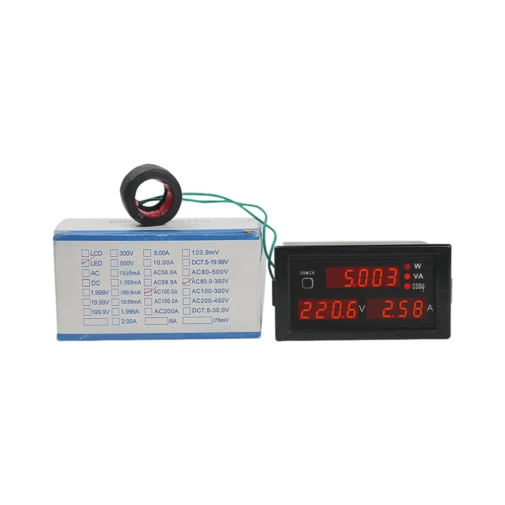 AC Panel Meter DL69-2047 for Voltage 80-300V or 200-450V Current 0-100A Power Factor 0.000-1.000 Energy 0.000-99999kWh