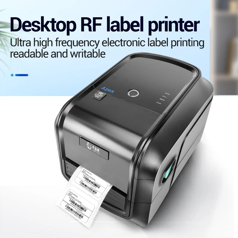 FYJ F682R Barcode Label Printer Desktop UHF RFID Label Printer Thermal Transfer 300DPI Library/Archive Management Label Printer