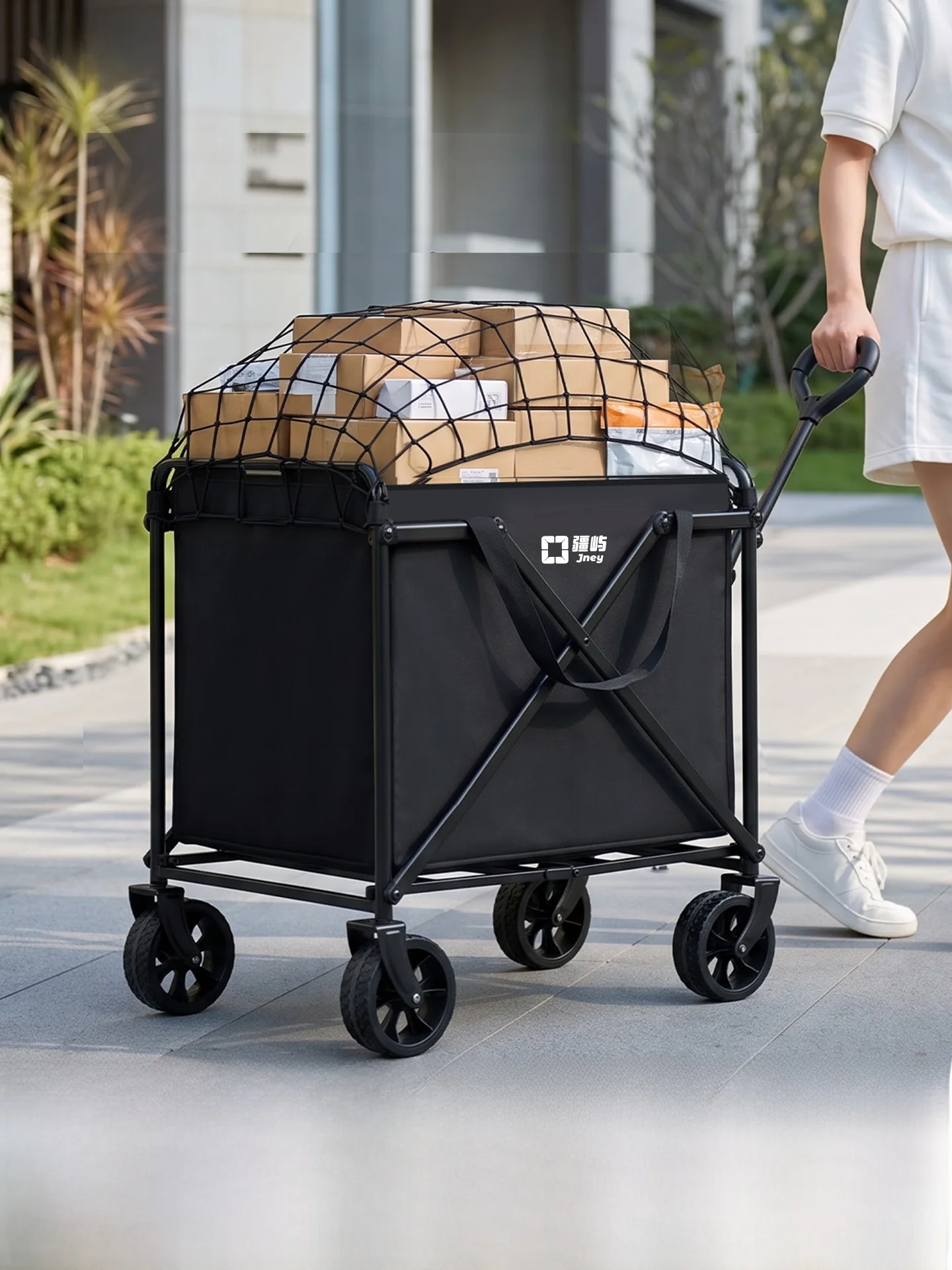 portable-folding-hand-pulled-cart-outdoor-daily-use-small-trailer-cargo-transport-vehicle-carbon-steel-alloy-multi-functional