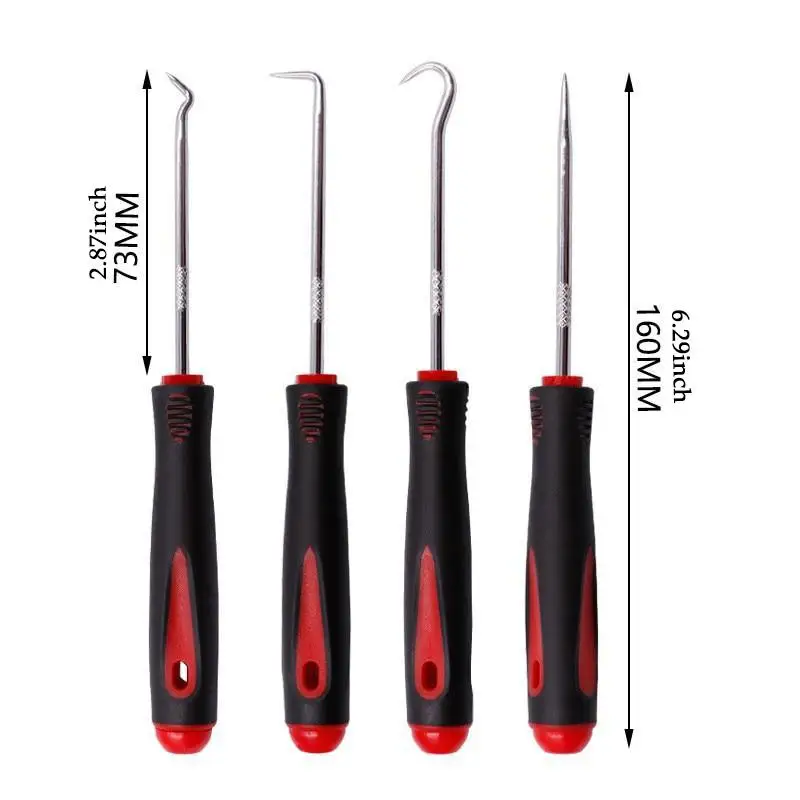 

4 Pieces Long Pick Hook Set Gasket Puller Tools for Removing Car Auto Oil Seal O Ring Seal