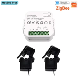 Tuya Smart Life ZigBee Energy Monitor, 1, bidirezionale a 2 canali con sensore di corrente, alimentazione monitor app, 110 V, 240 V, 50 Hz, 60 Hz