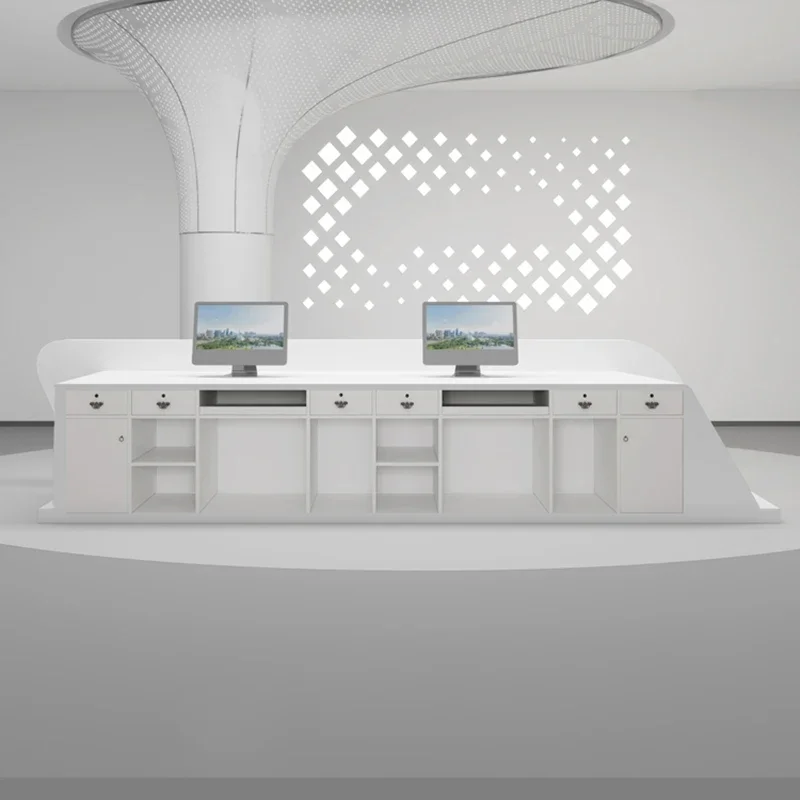 Italian Style Beauty Salon Reception Desks Simplicity Clothing Store Designer Reception Desks Luxury Furniture Receptie HBRD