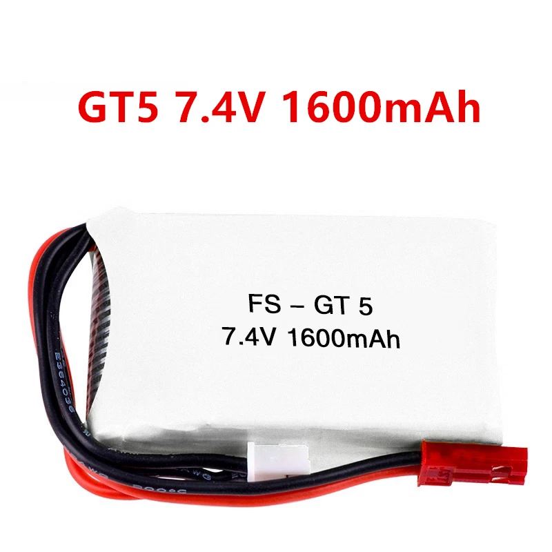 7.4V 1600mAh แบตเตอรี่ Lipo สําหรับ Flysky FS-GT5 เครื่องส่งสัญญาณ RC รุ่นอะไหล่ของเล่นอุปกรณ์เสริมสําหรับ MC6C MCE7 7.4v แบตเตอรี่ JST