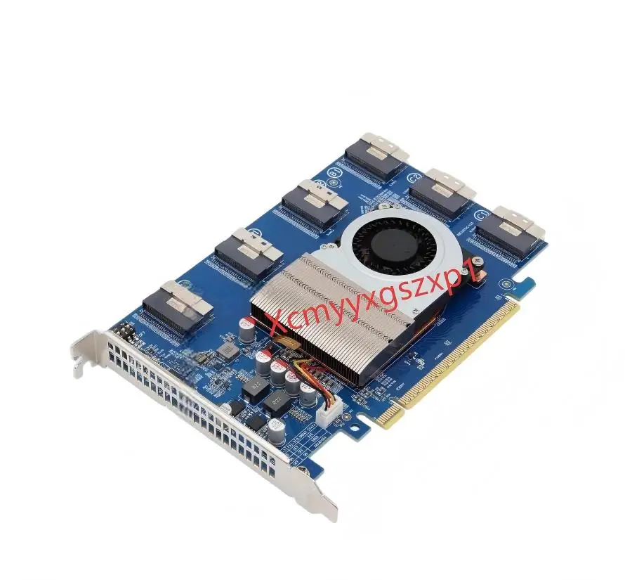 1pcs PEX88096 PLX88096 Expansion Card PCIe 4.0 x16 TO 6*SFF-8654 SlimSAS 12*NVMe U.2