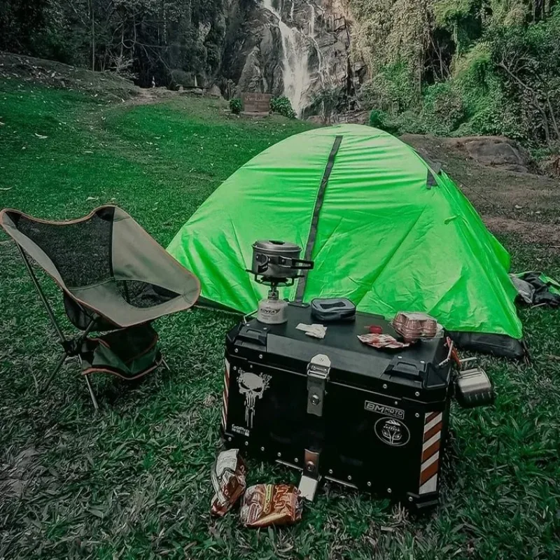 مصنع الساخن بيع 85L الأسود F2-MOTO سبائك أعلى مربع دراجة نارية حالة أعلى صناديق الألومنيوم لتوصيل دراجة نارية